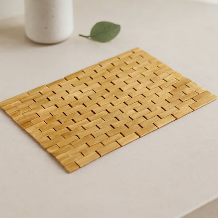Bambu Ahsap Kaymaz Banyo Paspasi 42X62 Cm