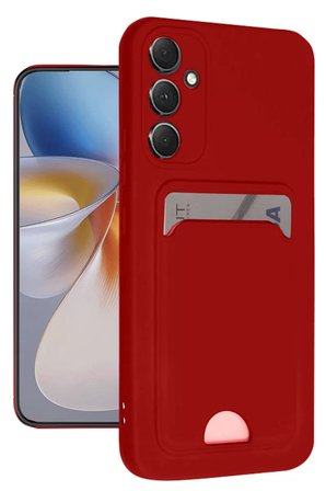 Samsung Galaxy A16 5G Kılıf Kelvin Kartvizitli Silikon - Kırmızı