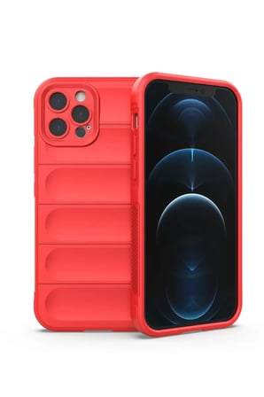 Apple Uyumlu iPhone 12 Pro Kılıf Optimum Silikon - Kırmızı