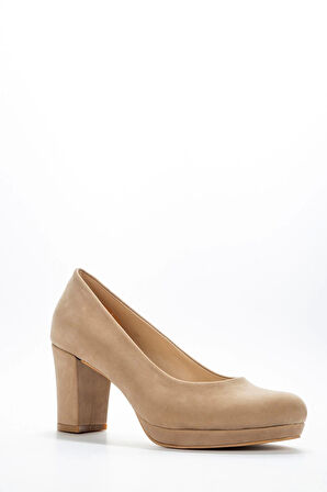 Vizon Süet Kadın Topuklu Ayakkabı Abiye Ayakkabı Şık Gece Ayakkabısı Zarif Tasarım