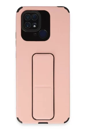 Xiaomi Redmi 10C Kılıf Mega Standlı Silikon - Pudra