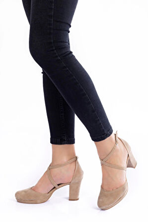 Siyah Süet Topuklu Kadın Klasik Ayakkabı Kadın Topuklu Abiye Ayakkabı Şık Gece Ayakkabısı