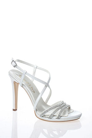 Kadın Gold Taşlı Abiye Ayakkabı Kadın Topuklu Şık Gece Ayakkabısı Zarif Tasarım Yüksek Topuk