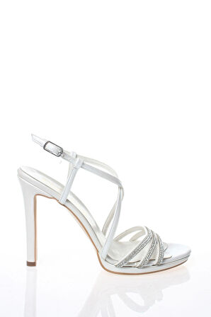 Kadın Gold Taşlı Abiye Ayakkabı Kadın Topuklu Şık Gece Ayakkabısı Zarif Tasarım Yüksek Topuk