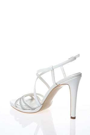 Kadın Gold Taşlı Abiye Ayakkabı Kadın Topuklu Şık Gece Ayakkabısı Zarif Tasarım Yüksek Topuk