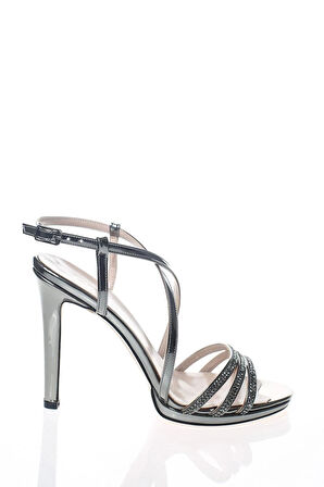 Kadın Gold Taşlı Abiye Ayakkabı Kadın Topuklu Şık Gece Ayakkabısı Zarif Tasarım Yüksek Topuk