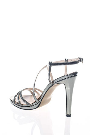 Kadın Gold Taşlı Abiye Ayakkabı Kadın Topuklu Şık Gece Ayakkabısı Zarif Tasarım Yüksek Topuk