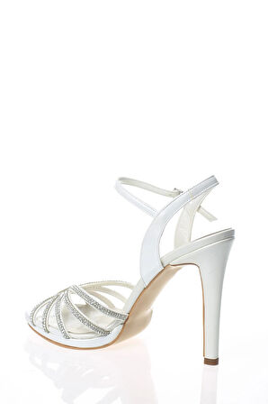 Kadın Gold Ayna Beş Taş Abiye Ayakkabı Kadın Topuklu Şık Gece Ayakkabısı Zarif Tasarım