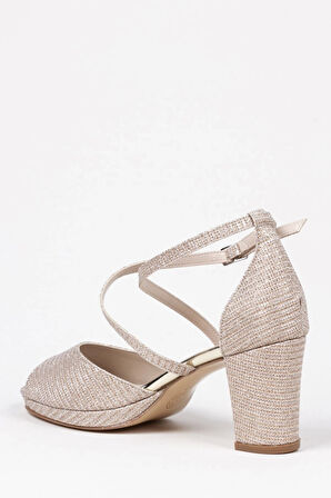 Gümüş Mercan Kadın Topuklu Abiye Ayakkabı Şık Gece Ayakkabısı Zarif Tasarım Yüksek Topuk