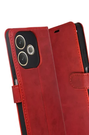 Oppo A5 Pro 4G Trend S Plus Kapaklı Kılıf - Kırmızı