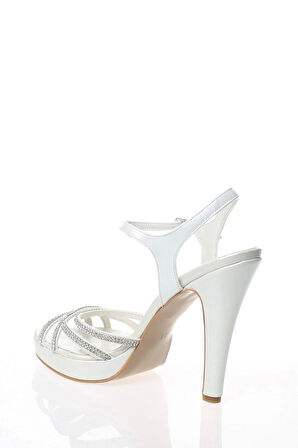 Kadın Gold Taşlı Abiye Ayakkabı Kadın Topuklu Şık Gece Ayakkabısı Zarif Tasarım Yüksek Topuk