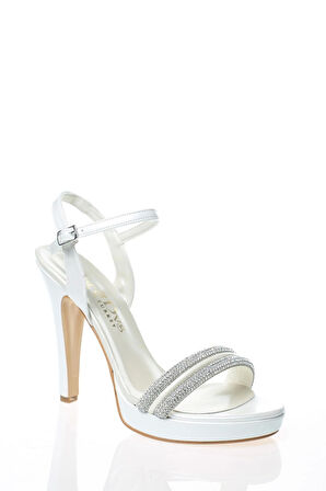 Kadın Gümüş Ayna Double Abiye Ayakkabı Kadın Topuklu Şık Gece Ayakkabısı Zarif Tasarım