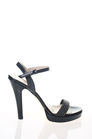 Kadın Platin Ayna Taşlı Tek Bant Abiye Ayakkabı Kadın Topuklu Şık Gece Ayakkabısı