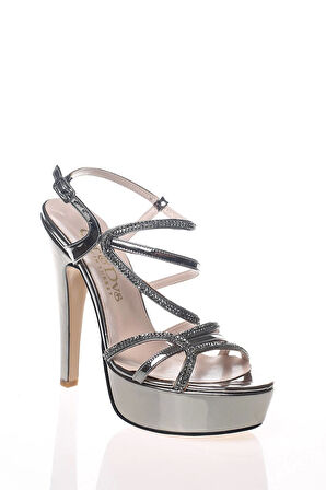 Kadın Gold Ayna Taş Abiye Ayakkabı Kadın Topuklu Şık Gece Ayakkabısı Zarif Tasarım