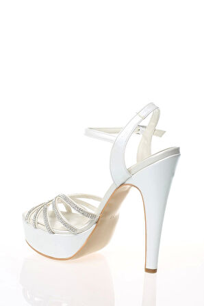 Kadın Sedef Cilt Hilal Taşlı Abiye Ayakkabı Kadın Topuklu Şık Gece Ayakkabısı Zarif Tasarım