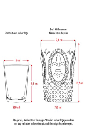Akrilik Bal Tekli Uzun Bardak & Su Meşrubat Bardağı 750 ml ( Büyük Boy & Cam Değildir )