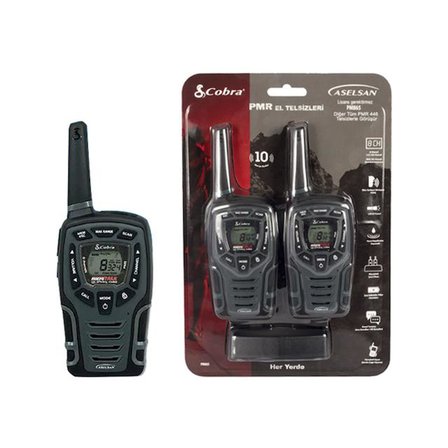 AselsanNET Cobra PM-865 Adventure PMR446 El Telsizi LCD Ekranlı 10 Km Menzilli 16 Kanal