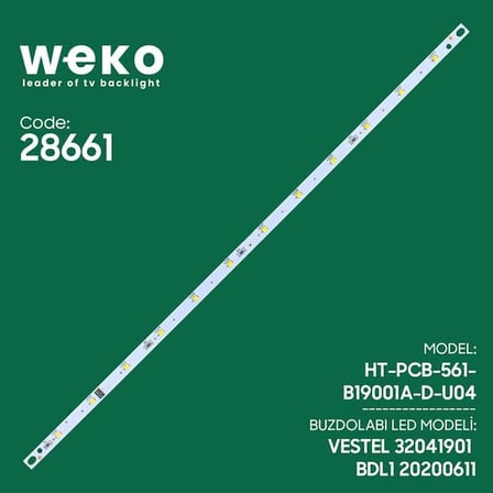 Weko BDL1 Vestel Uyumlu Buzdolabı İç Aydınlatma LED Kartı 12 Çipli Yüksek Verimli