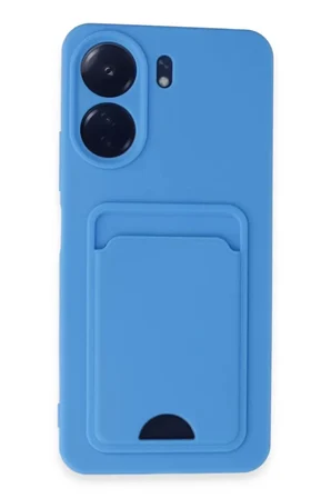 Xiaomi Uyumlu Redmi 13C Kılıf Kelvin Kartvizitli Silikon - Mavi
