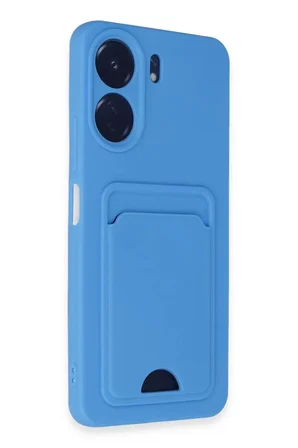 Xiaomi Uyumlu Redmi 13C Kılıf Kelvin Kartvizitli Silikon - Mavi