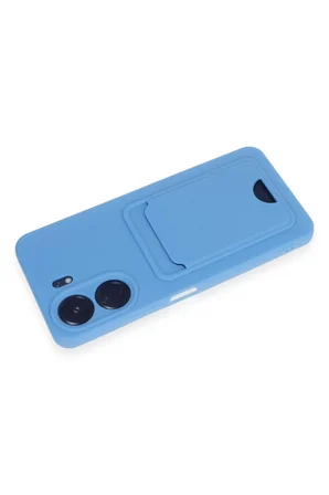 Xiaomi Uyumlu Redmi 13C Kılıf Kelvin Kartvizitli Silikon - Mavi
