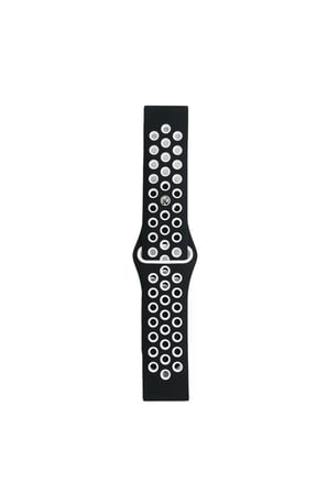 Watch 22mm Spor Delikli Kordon - Siyah-Beyaz
