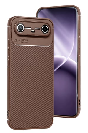 Tecno Spark Slim 5G Auto Focus Karbon Kapak - Kahverengi