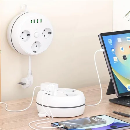 Vea VE-26583 3’LÜ 1.5 Metre Kablolu 3 USB / TYPE-C Girişli Akım Korumalı Grup Priz