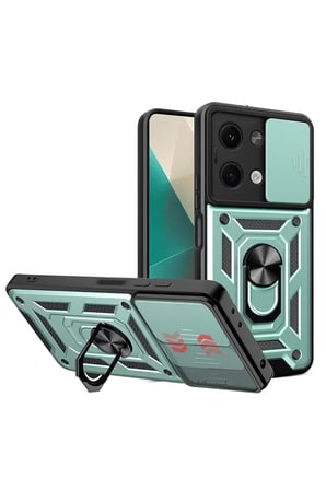 Xiaomi Uyumlu Poco X6 Kılıf Pars Lens Yüzüklü Silikon - Yeşil