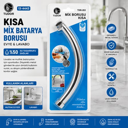 Kısa Batarya Borusu (Evye & Lavabo) - Krom Kaplama