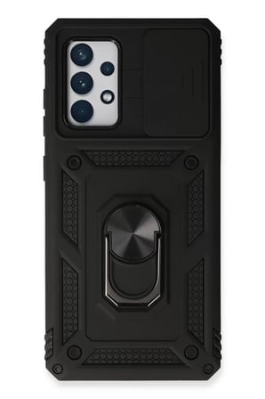 Samsung Galaxy A53 5G Kılıf Pars Lens Yüzüklü Silikon - Siyah