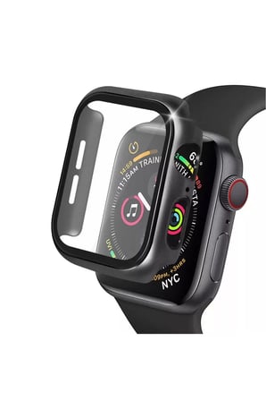 Apple Uyumlu Watch 42mm Camlı Kasa Ekran Koruyucu - Siyah