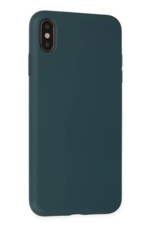 Apple iPhone XS Max Kılıf Nano içi Kadife Silikon - Koyu Yeşil