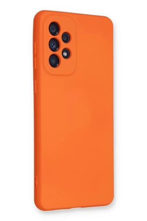 Samsung Galaxy A73 5G Kılıf Nano içi Kadife Silikon - Turuncu