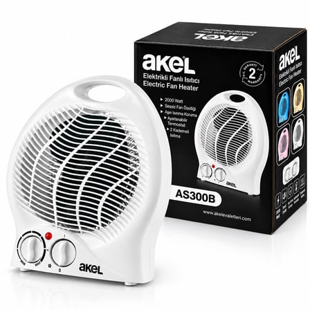 Sıcak - Soğuk Elektrikli Fanlı Isıtıcı 2 Kademe Hız Ayar Hızlı Isıtma - Sessiz Fan 2000W AS-300B