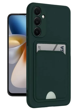 Samsung Galaxy A16 5G Kılıf Kelvin Kartvizitli Silikon - Koyu Yeşil