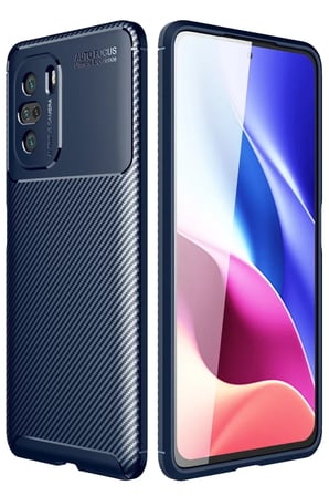 Xiaomi Poco F3 Kılıf Auto Focus Karbon Kapak - Lacivert