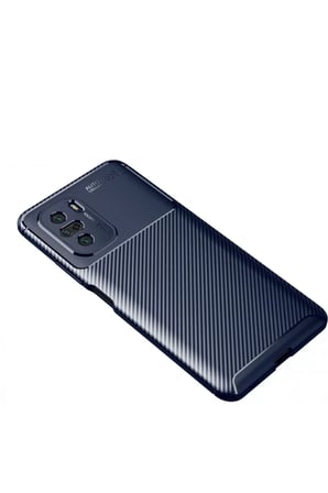 Xiaomi Poco F3 Kılıf Auto Focus Karbon Kapak - Lacivert