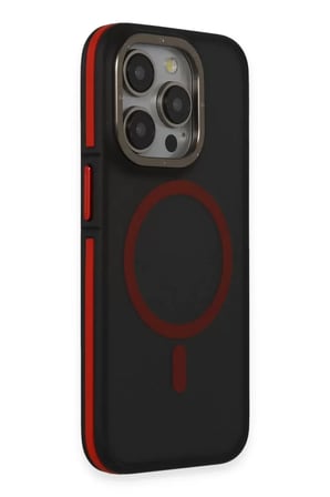 Joko Apple iPhone 14 Pro Max Kılıf Rocky Magsafe Kapak - Siyah-Kırmızı