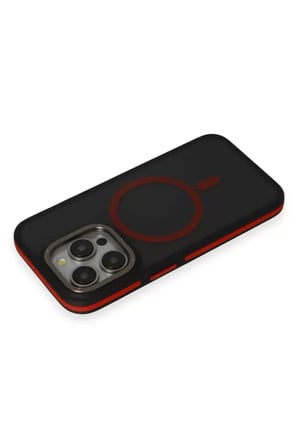 Joko Apple iPhone 14 Pro Max Kılıf Rocky Magsafe Kapak - Siyah-Kırmızı