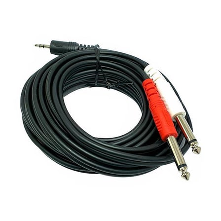 PM-13934 3.5 Mm Stereo Erkek - 2x6.3 Mm Mono Erkek 5 Metre Ses Kablosu