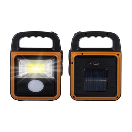 HS-8020C COB LED Solar 4 Kademeli Şarjlı El Işıldak Feneri - USB Çıkışlı Powerbank