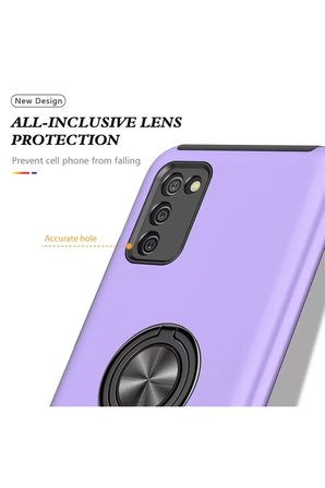 Samsung Uyumlu Galaxy A02S Kılıf Elit Yüzüklü Kapak - Mor