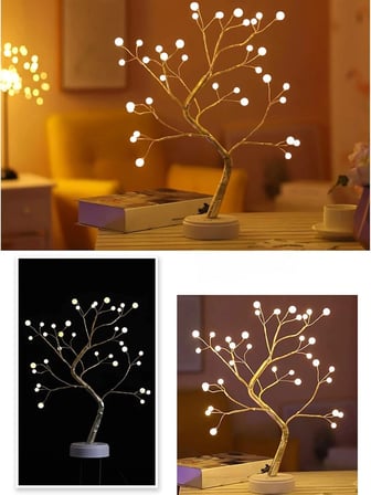 Işıklı Ağaç İnci Led Dekoratif Masa Üstü Led Işık