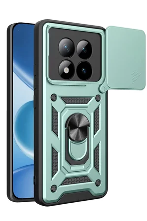 Xiaomi Redmi Note 15 Pro 5G Pars Lens Yüzüklü Silikon - Yeşil