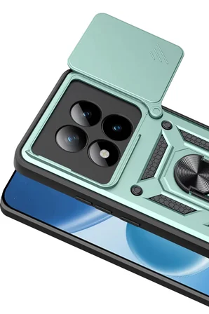 Xiaomi Redmi Note 15 Pro 5G Pars Lens Yüzüklü Silikon - Yeşil