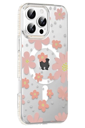 Joko Apple iPhone 16 Pro Max Floral Magsafe Kapak - Pembe