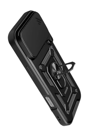 Apple Uyumlu iPhone 17 Pro Pars Lens Yüzüklü Silikon - Siyah