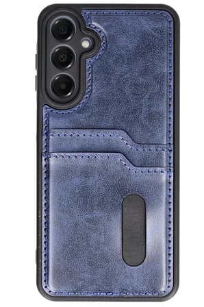 Samsung Galaxy A55 5G Kılıf Sara Kartvizitli Deri Kılıf - Lacivert