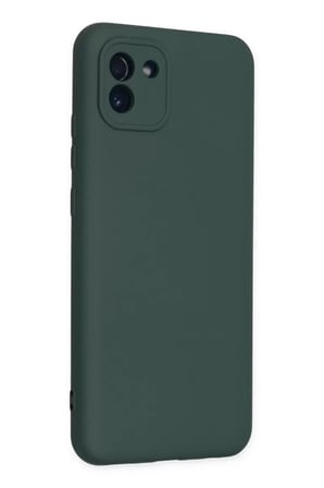 Samsung Uyumlu Galaxy A03 Kılıf Nano içi Kadife Silikon - Koyu Yeşil